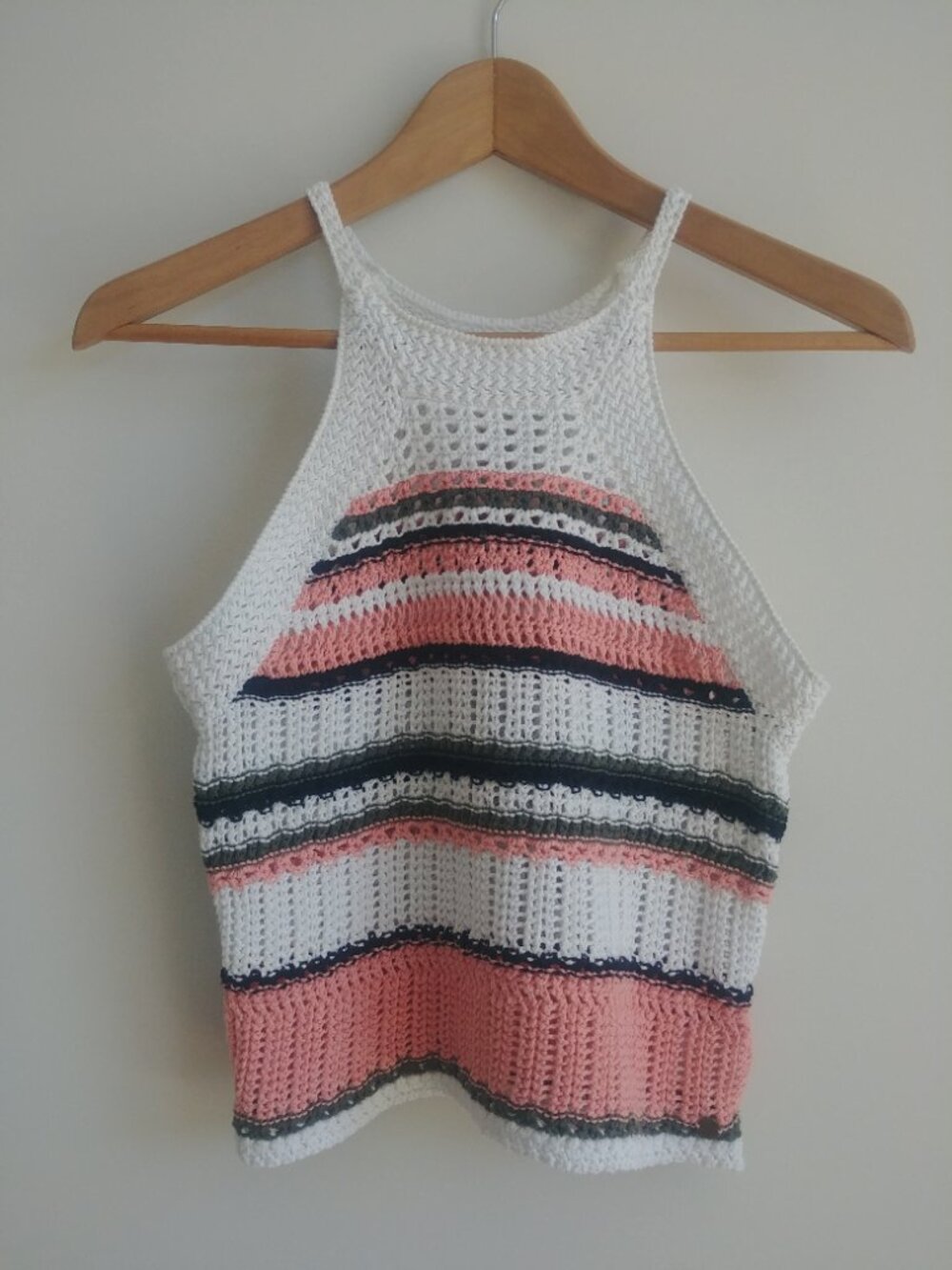 4/$20 Roxy 100% cotton crochet loose knit sweater tank top white pink black